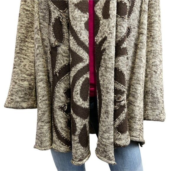 ETERNAL SUNSHINE CREATIONS Boho Print Wool Blend Open Cardigan P - Picture 3 of 11
